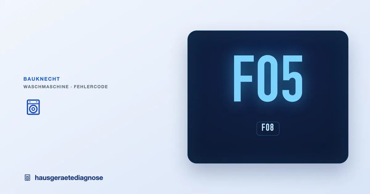 Bauknecht Waschmaschine Fehler: F05, F08 & Co.